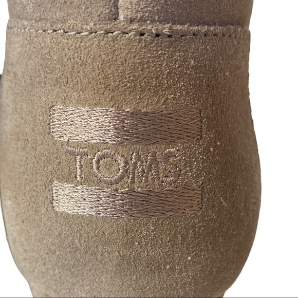 TOMS Taupe Suede Desert Wedge Booties, Size 7 - Picture 10 of 16